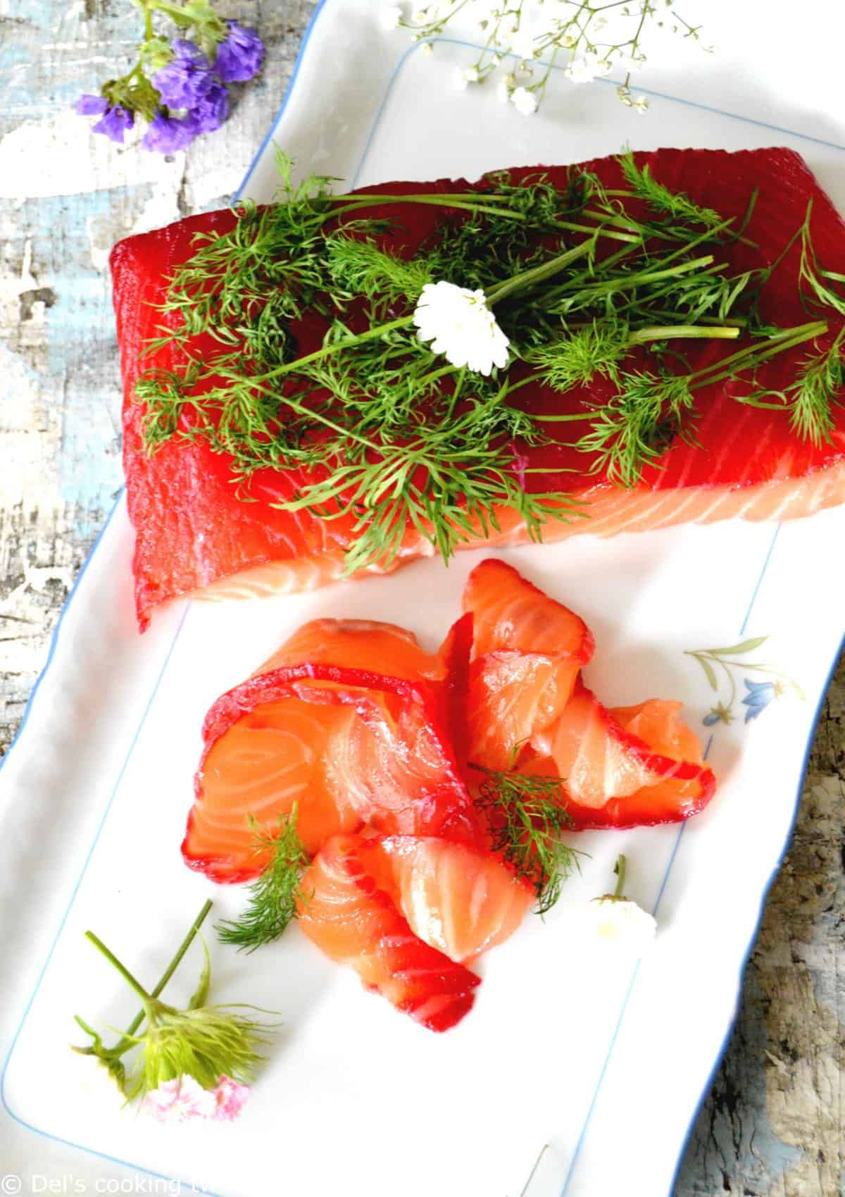 Salmon gravlax