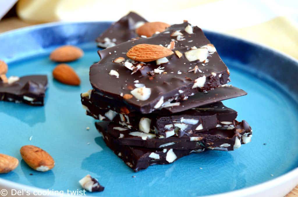 Thin Dark Chocolate Almond Snacking Bark