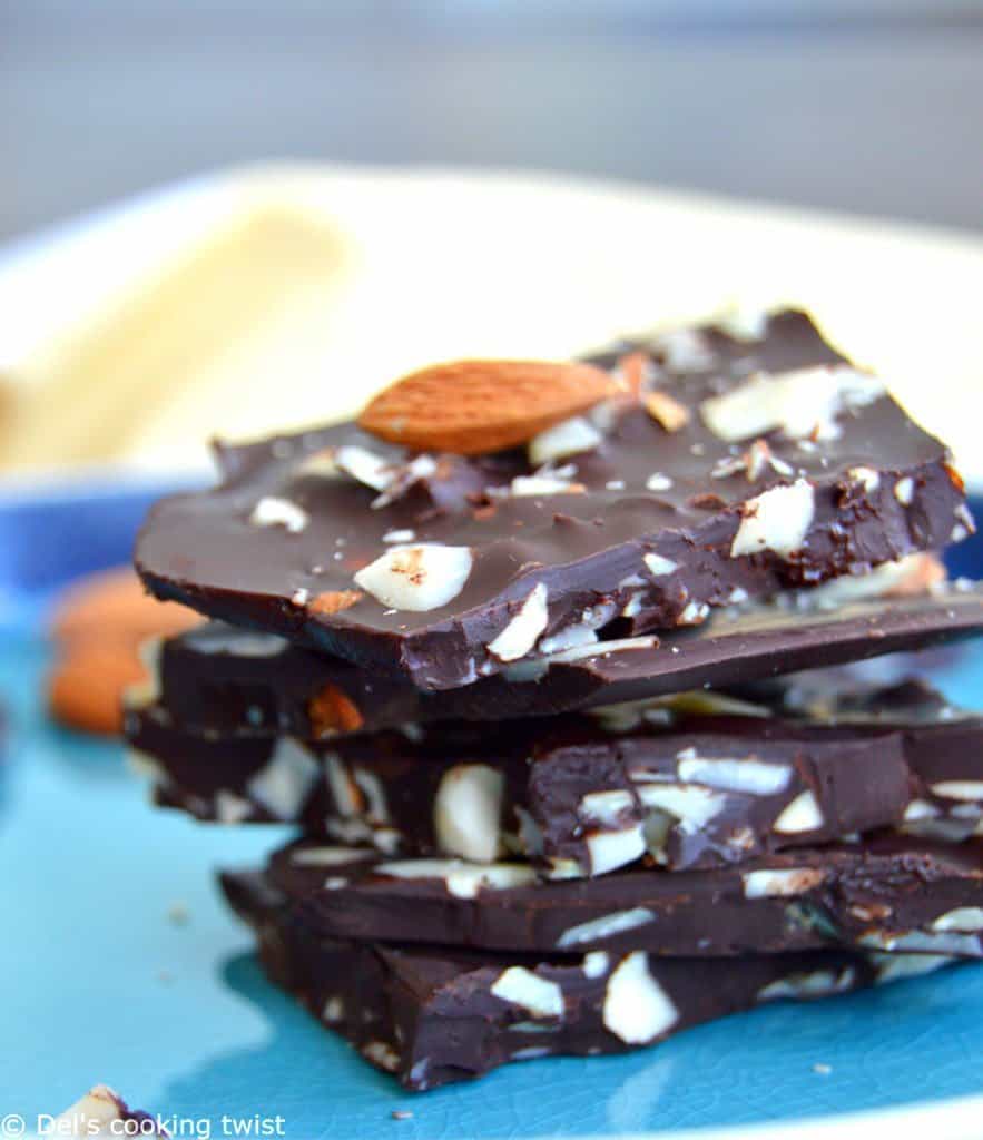 Thin Dark Chocolate Almond Snacking Bark