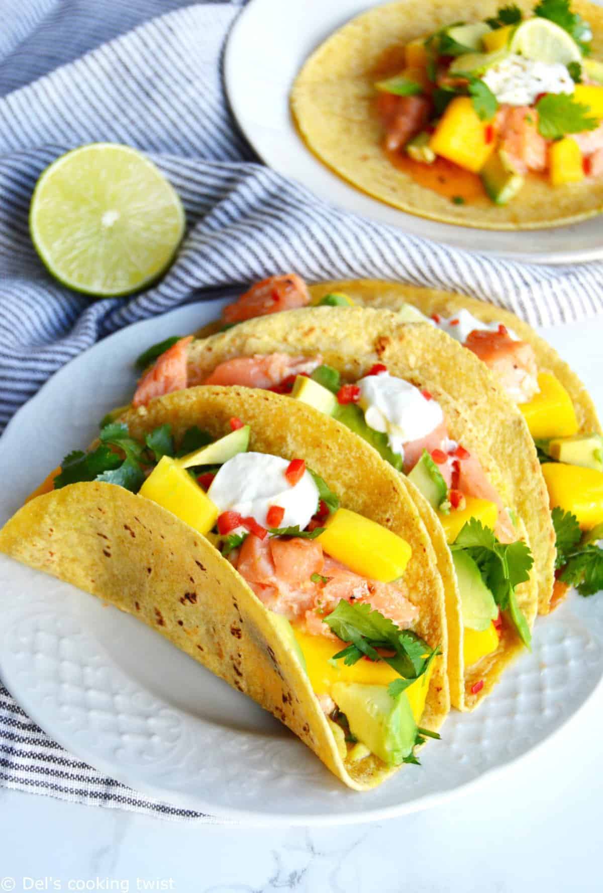 Thai Salmon Tacos with Mango-Avocado Salsa – Del's cooking twist