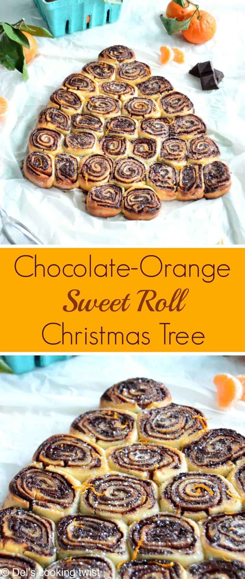 Chocolate-Orange Sweet Roll Christmas Tree | Del's cooking twist