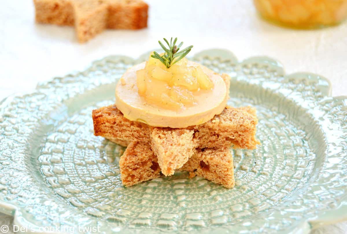 Star-Shaped Gingerbread with Foie Gras and Pear Confit