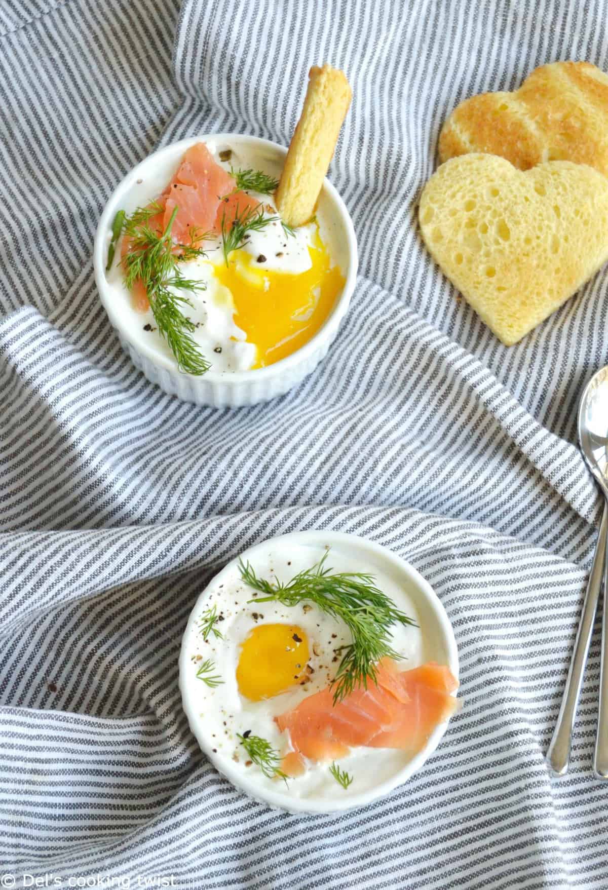 Creamy Baked Eggs with Smoked Salmon