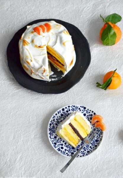 Layer Cake meringué chocolat-mandarine