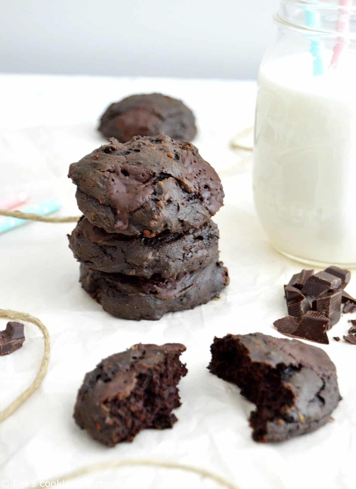 Healthy Double Chocolate Avocado Cookies