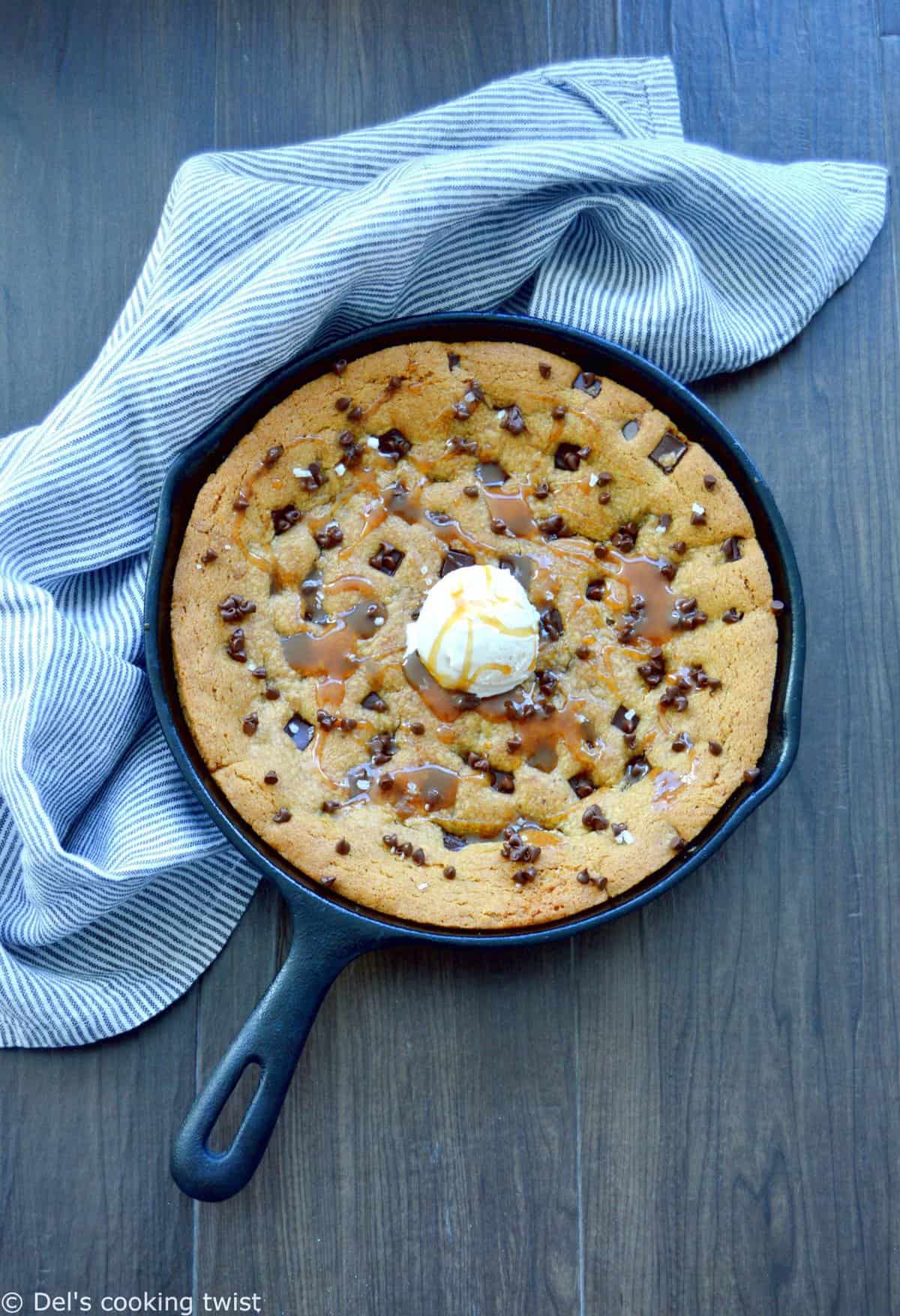 Cookie geant a la poele (one pan cookie)