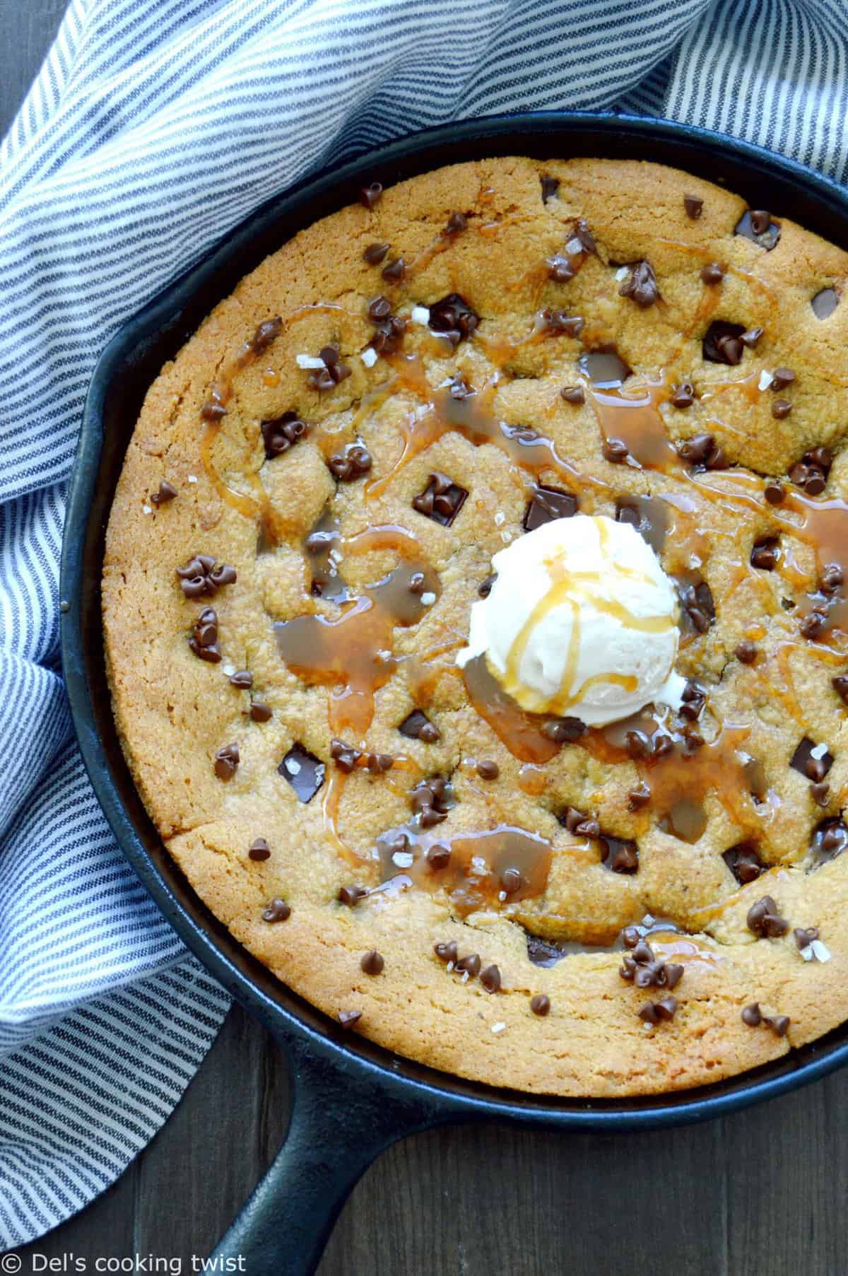 Cookie geant a la poele (one pan cookie)