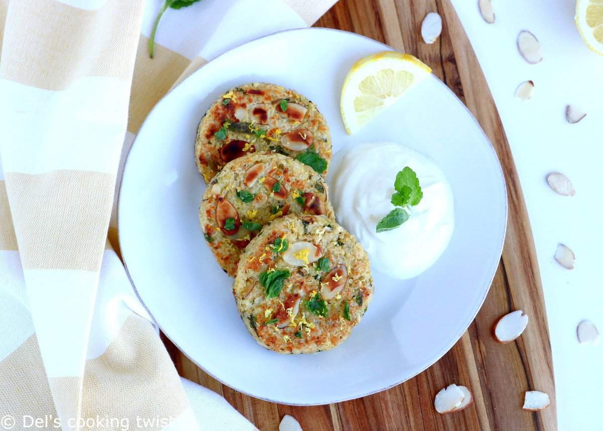 Goat Cheese Lemon Mint Quinoa Patties