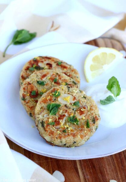 Goat Cheese Lemon Mint Quinoa Patties