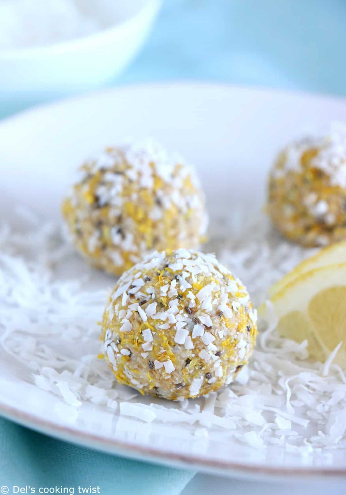 Healthy Lemon Coconut Energy Balls