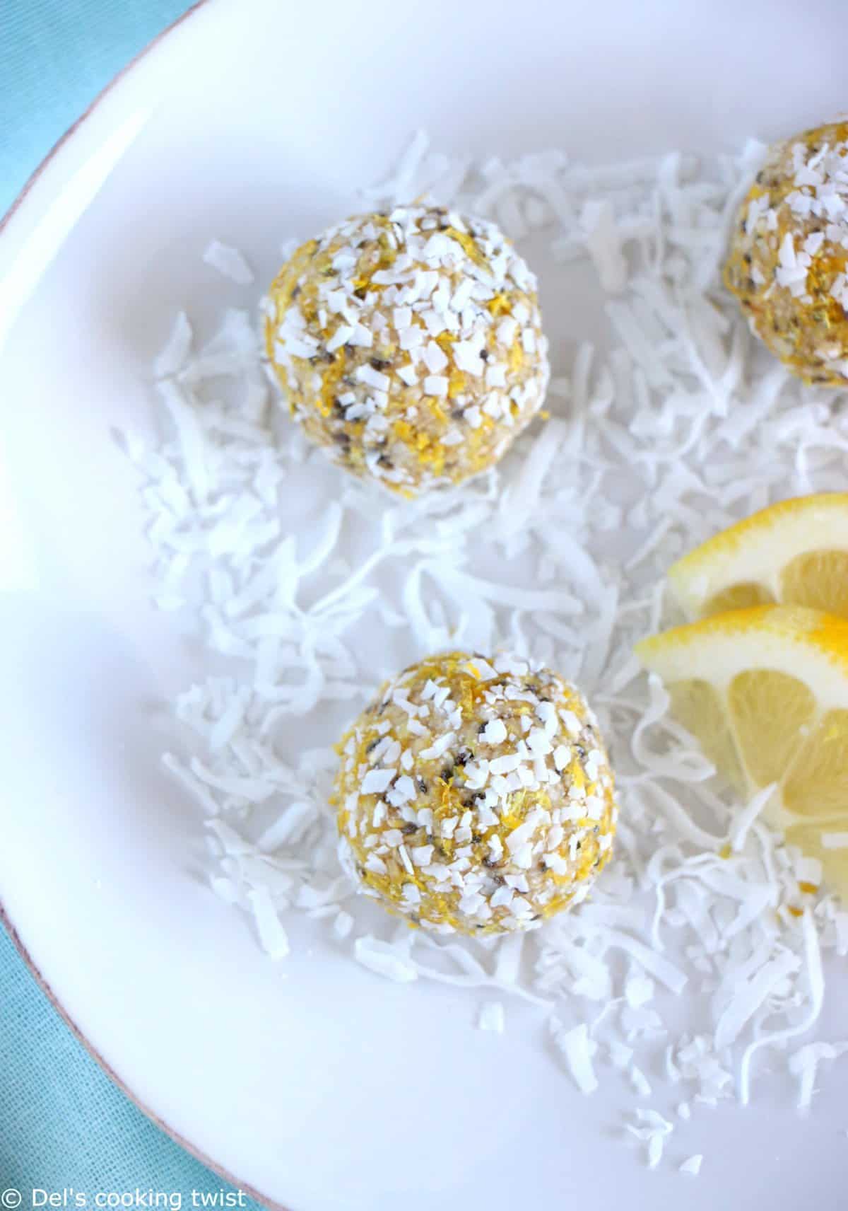 Healthy Lemon Coconut Energy Balls