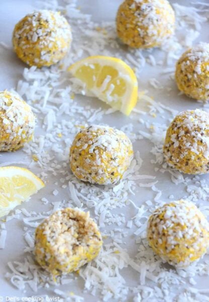 Healthy Lemon Coconut Energy Balls