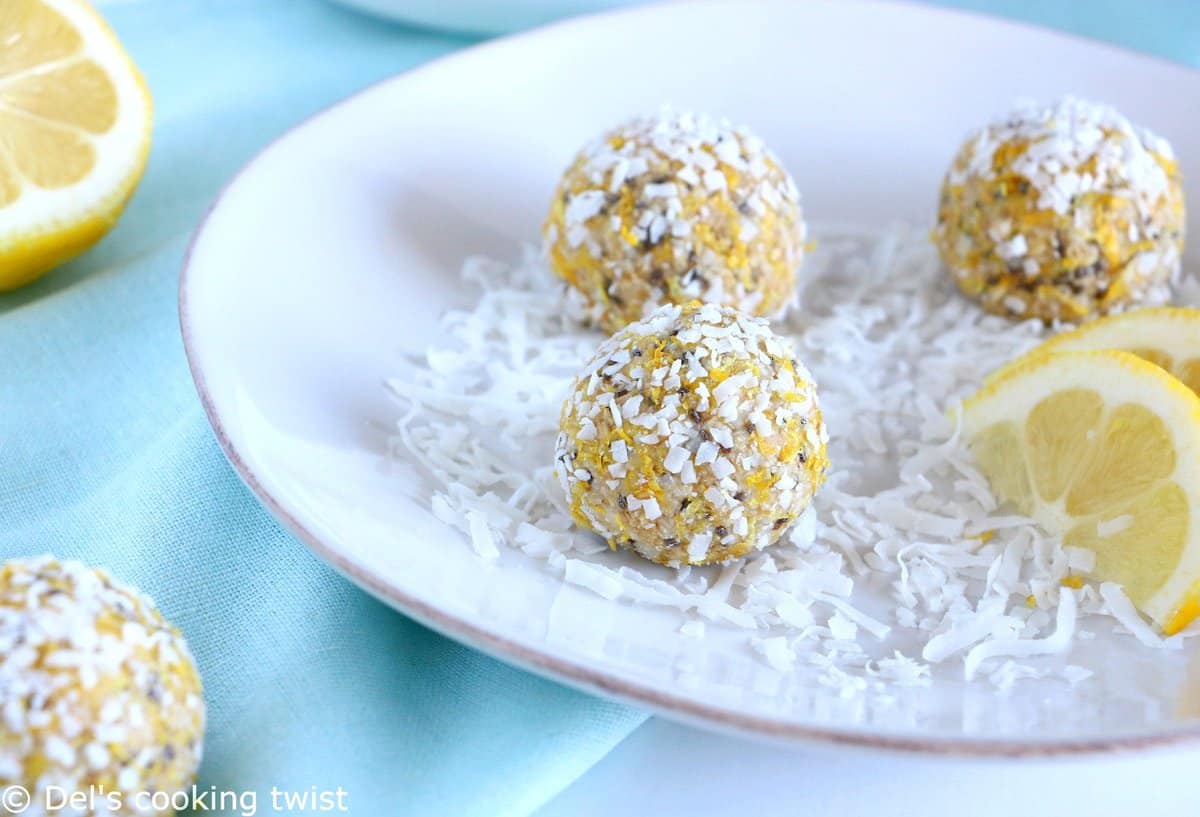 Healthy Lemon Coconut Energy Balls