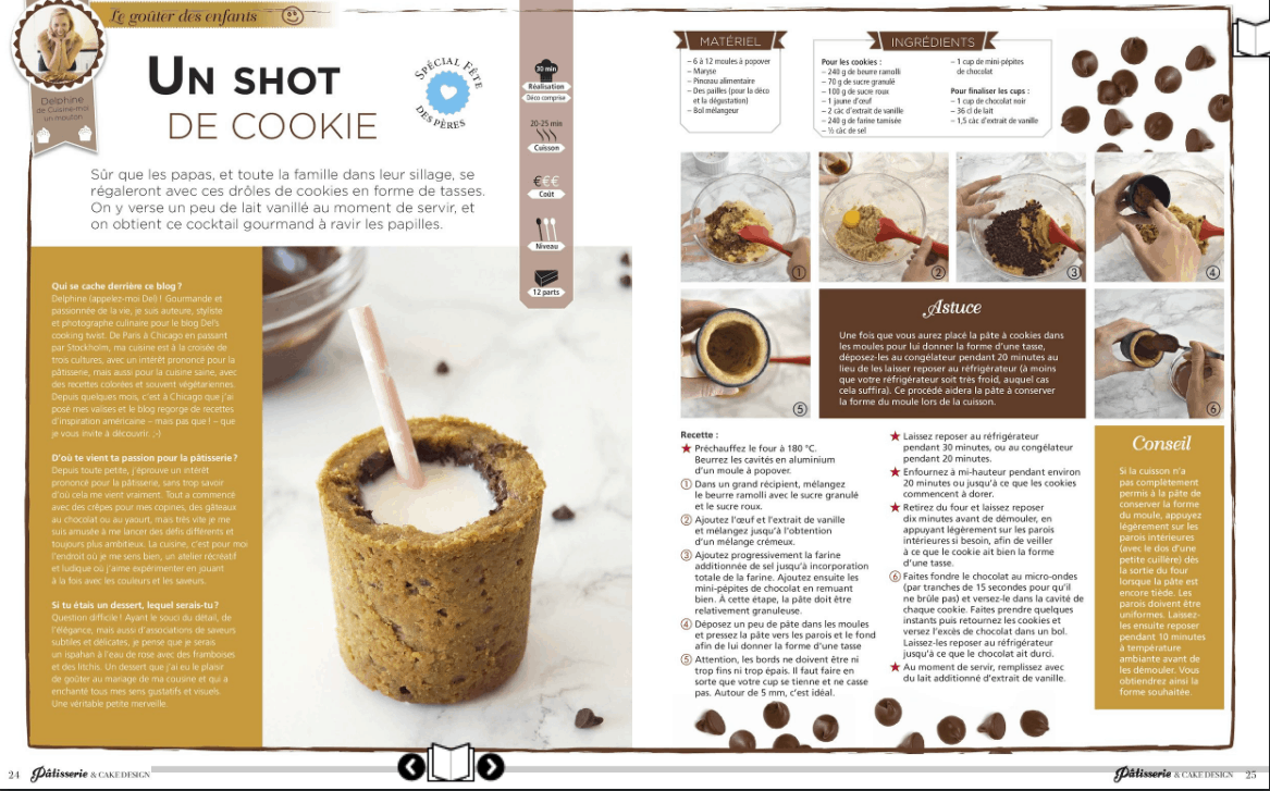 Milk and cookie cups in Patisserie and Cake Design Magazine