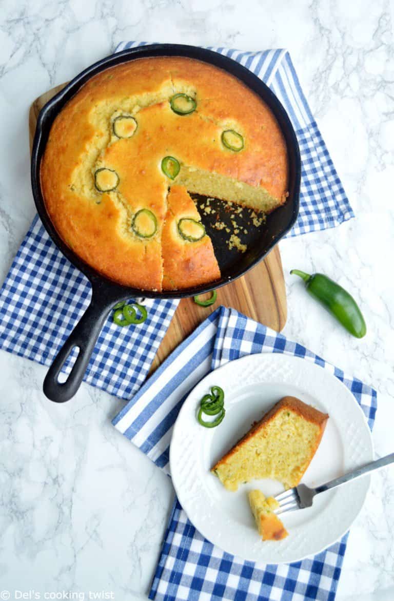 Moist Skillet Jalapeño Cornbread Del's cooking twist