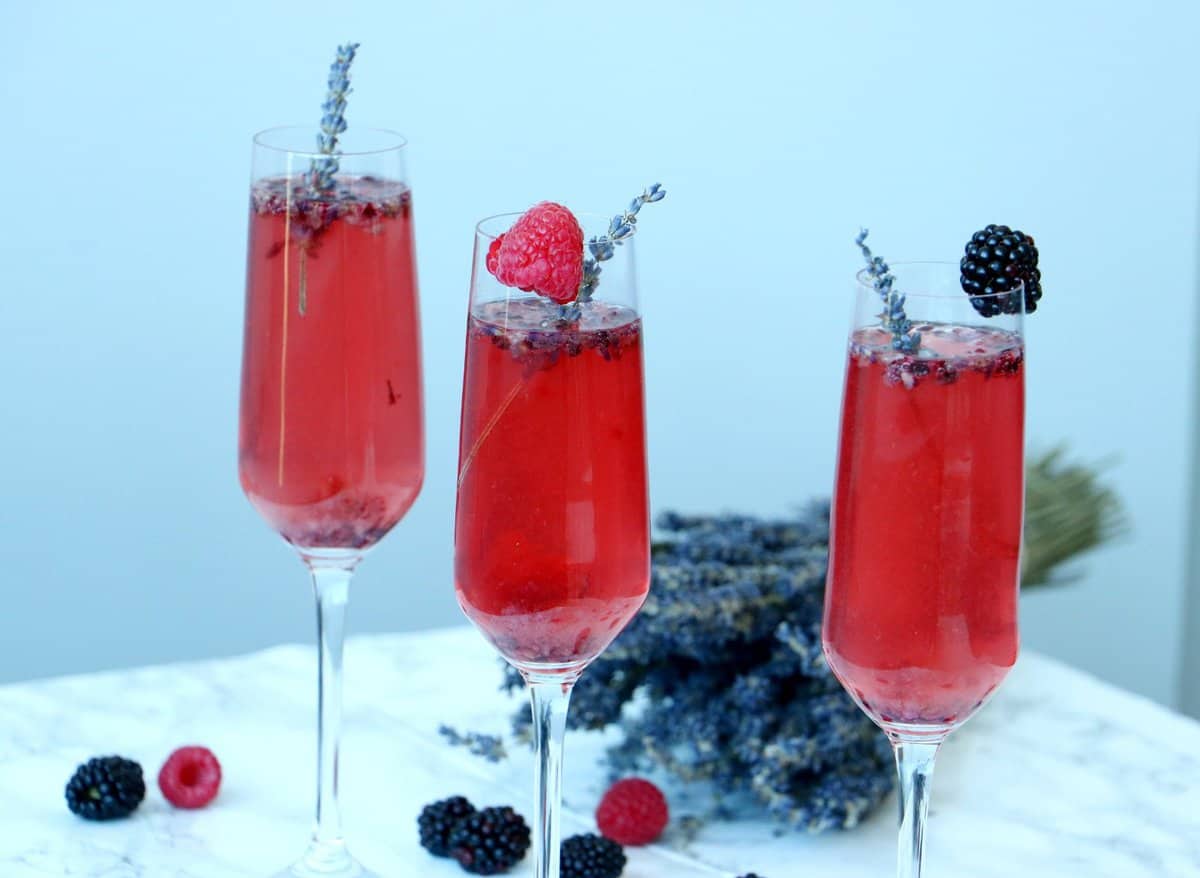 Blueberry Lavender Vouvray Cocktail