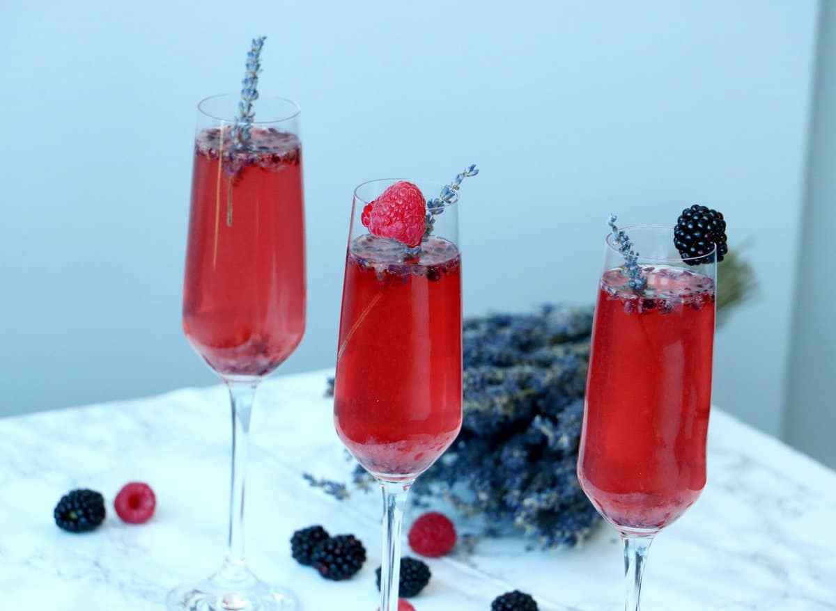 Blueberry Lavender Vouvray Cocktail