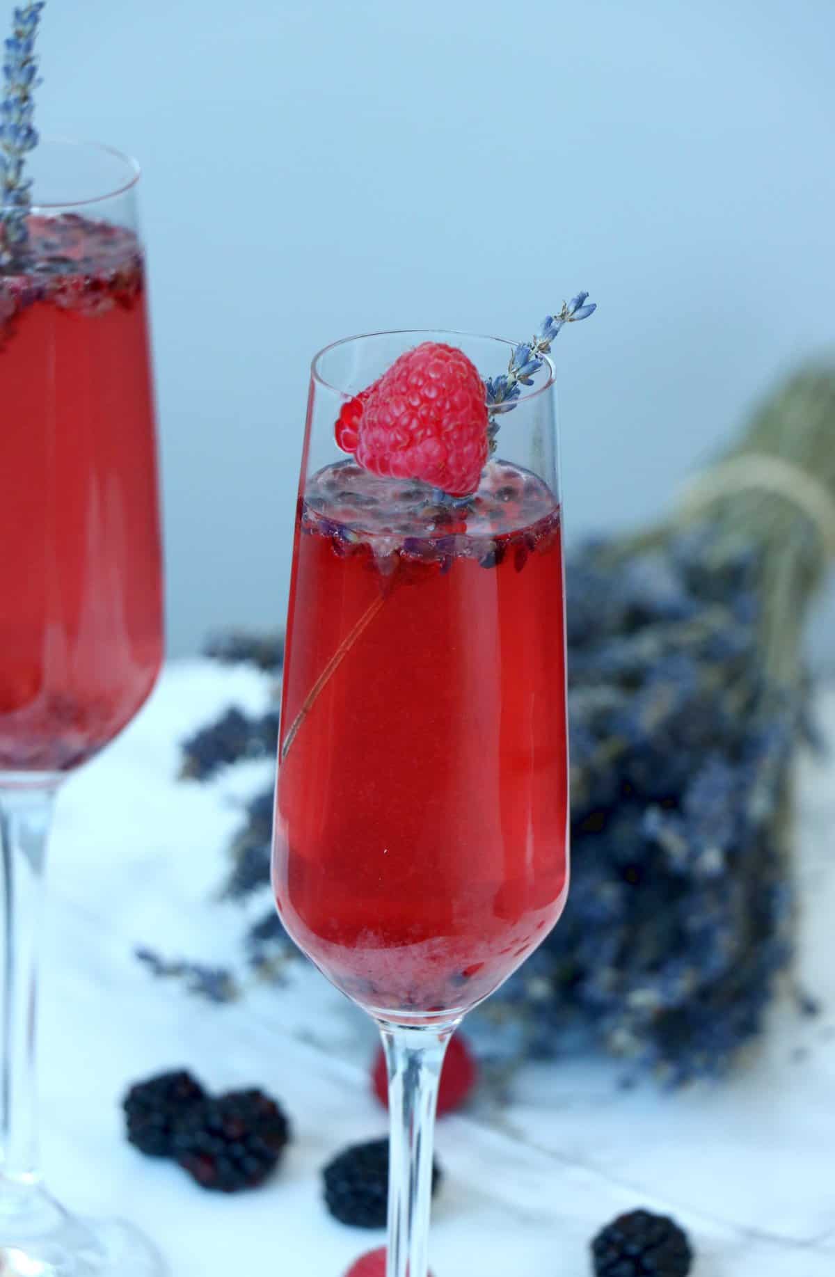 Blueberry Lavender Vouvray Cocktail