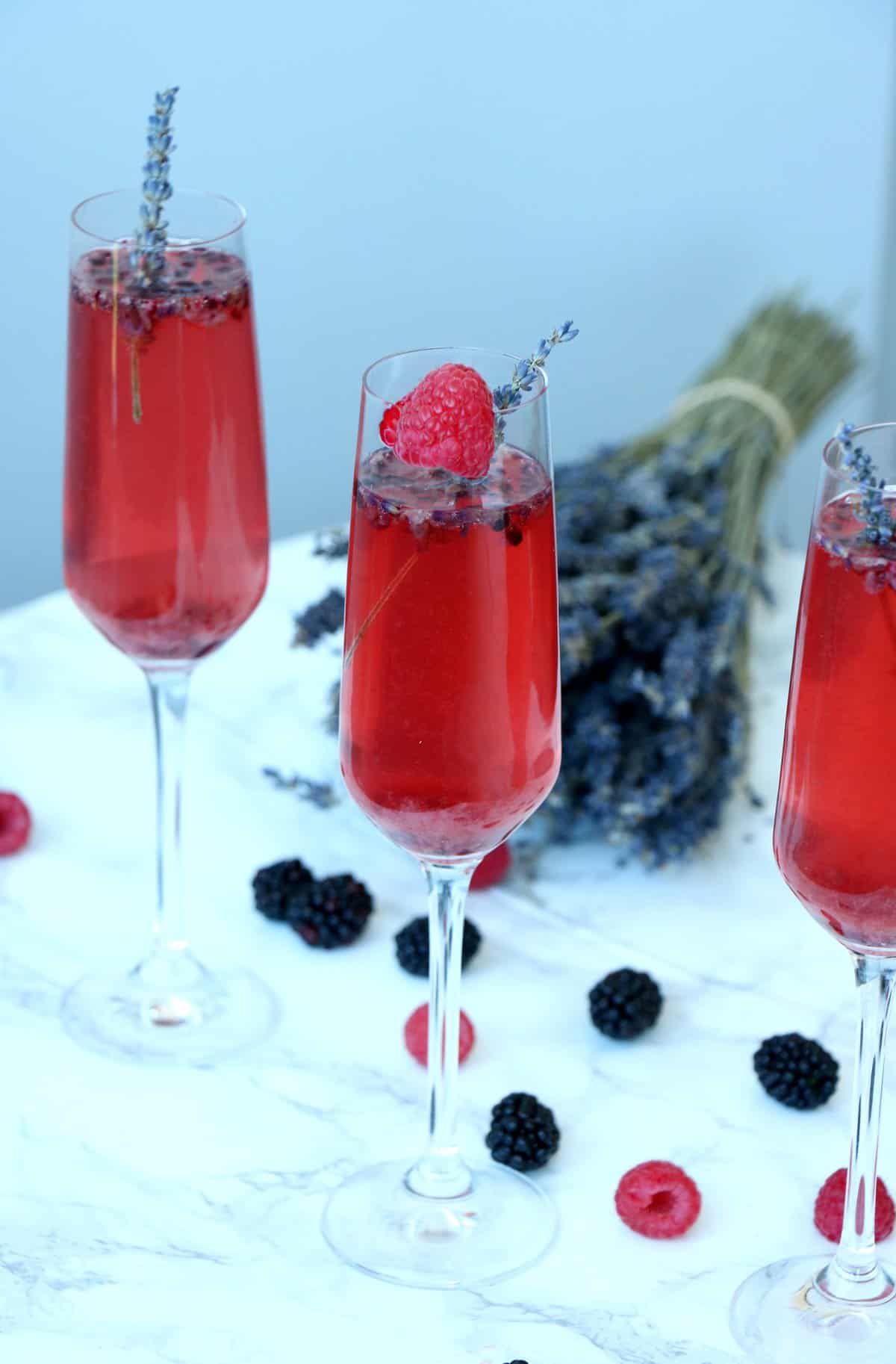 Blueberry Lavender Vouvray Cocktail