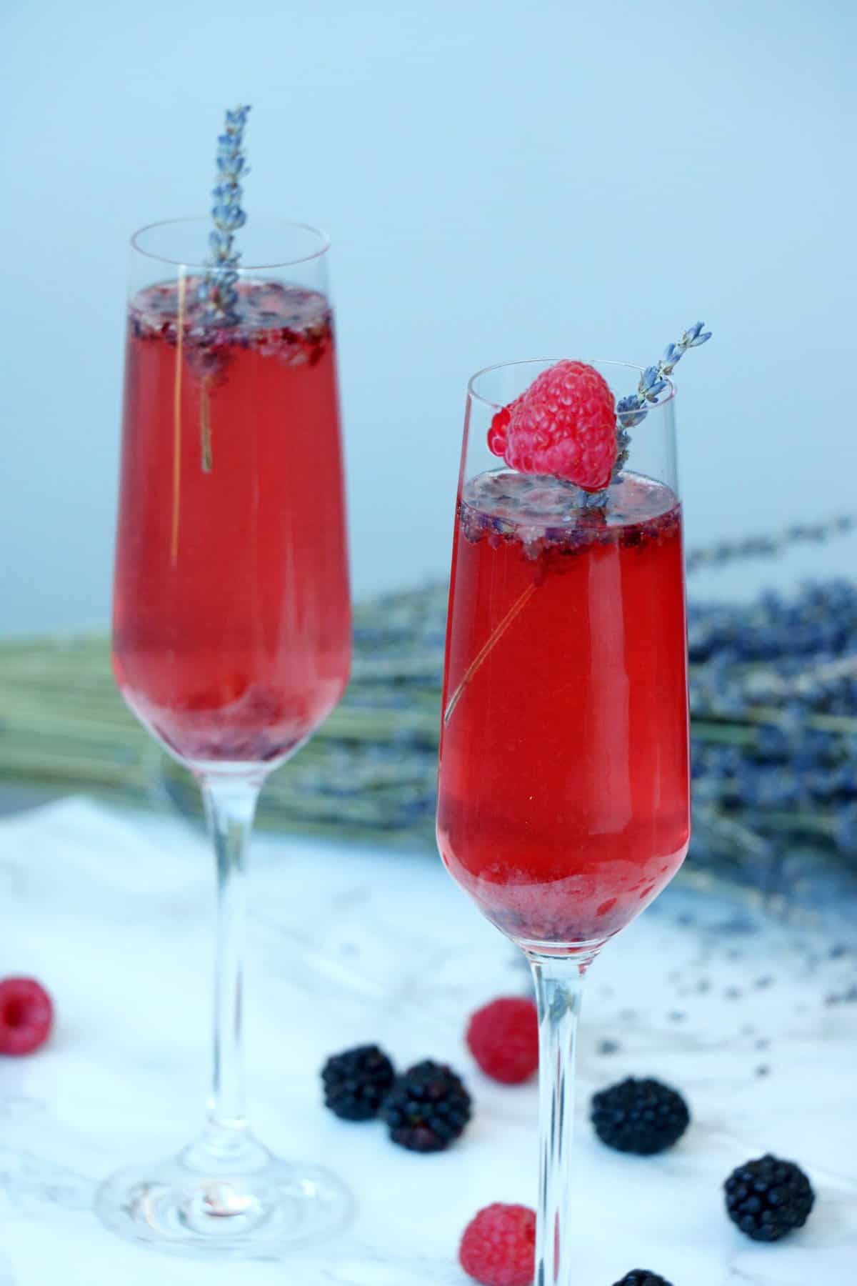 Blueberry Lavender Vouvray Cocktail