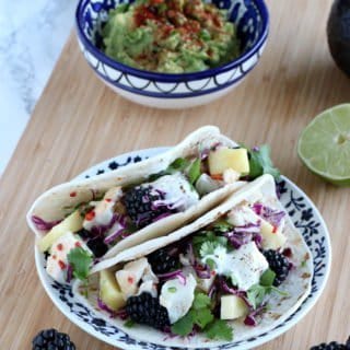 Fish Tacos with a Lime Chili Fruit Salsa