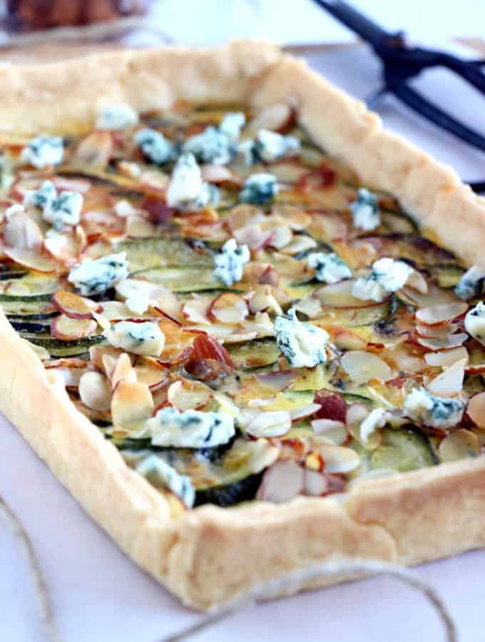 Almond and Zucchini Blue Cheese Tart