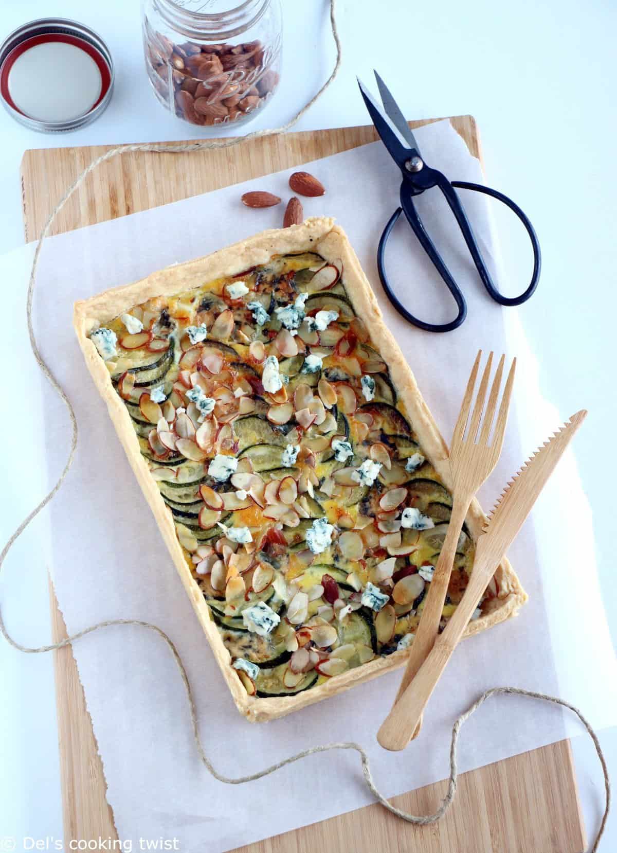 Almond and Zucchini Blue Cheese Tart