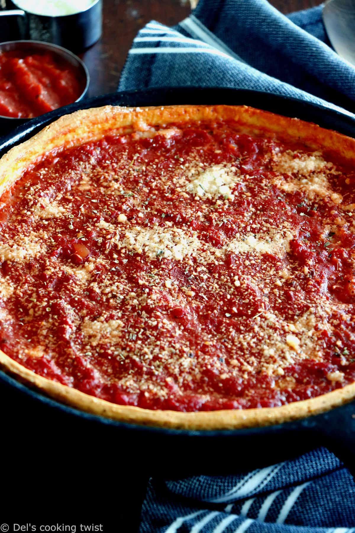 Deep Dish Chicago Style Pizza - Damn Delicious