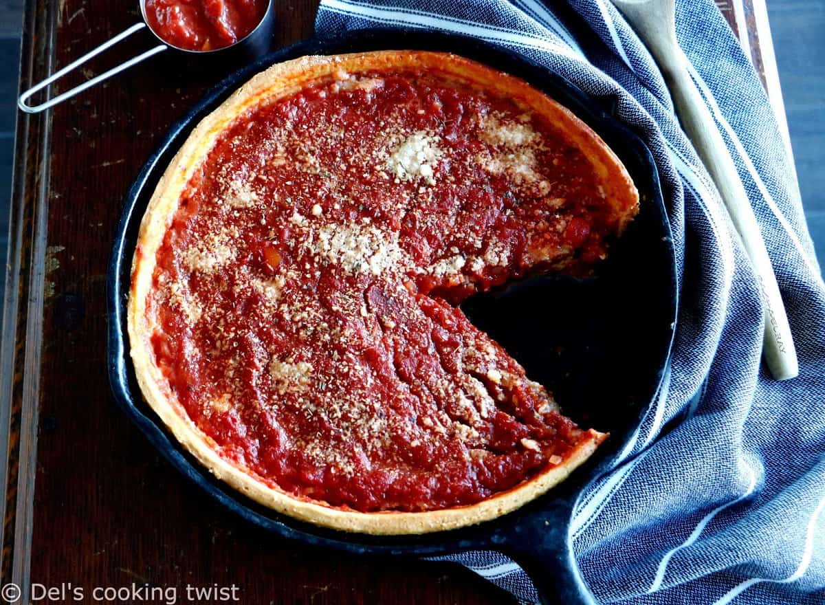 Deep Dish Chicago Style Pizza - Damn Delicious