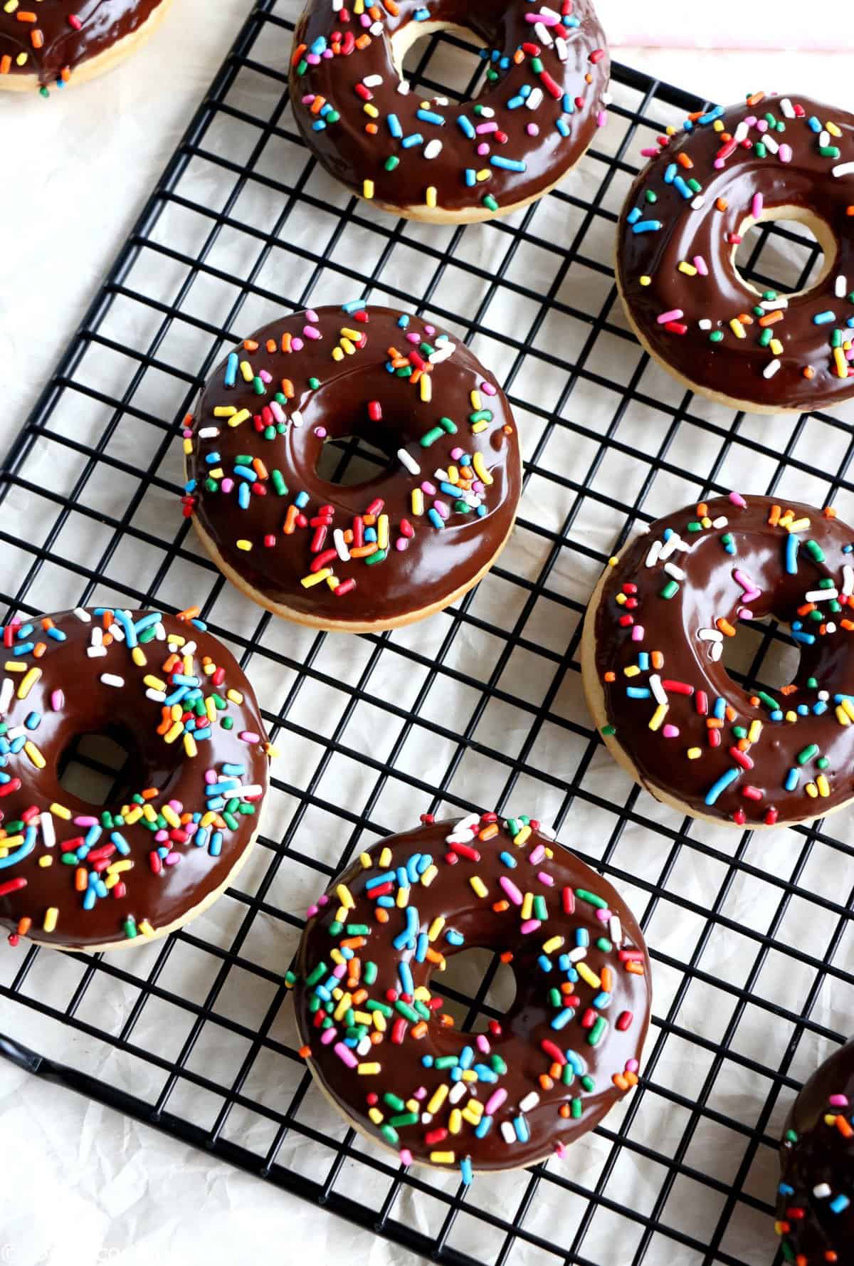 Easy Chocolate Frosted Donuts