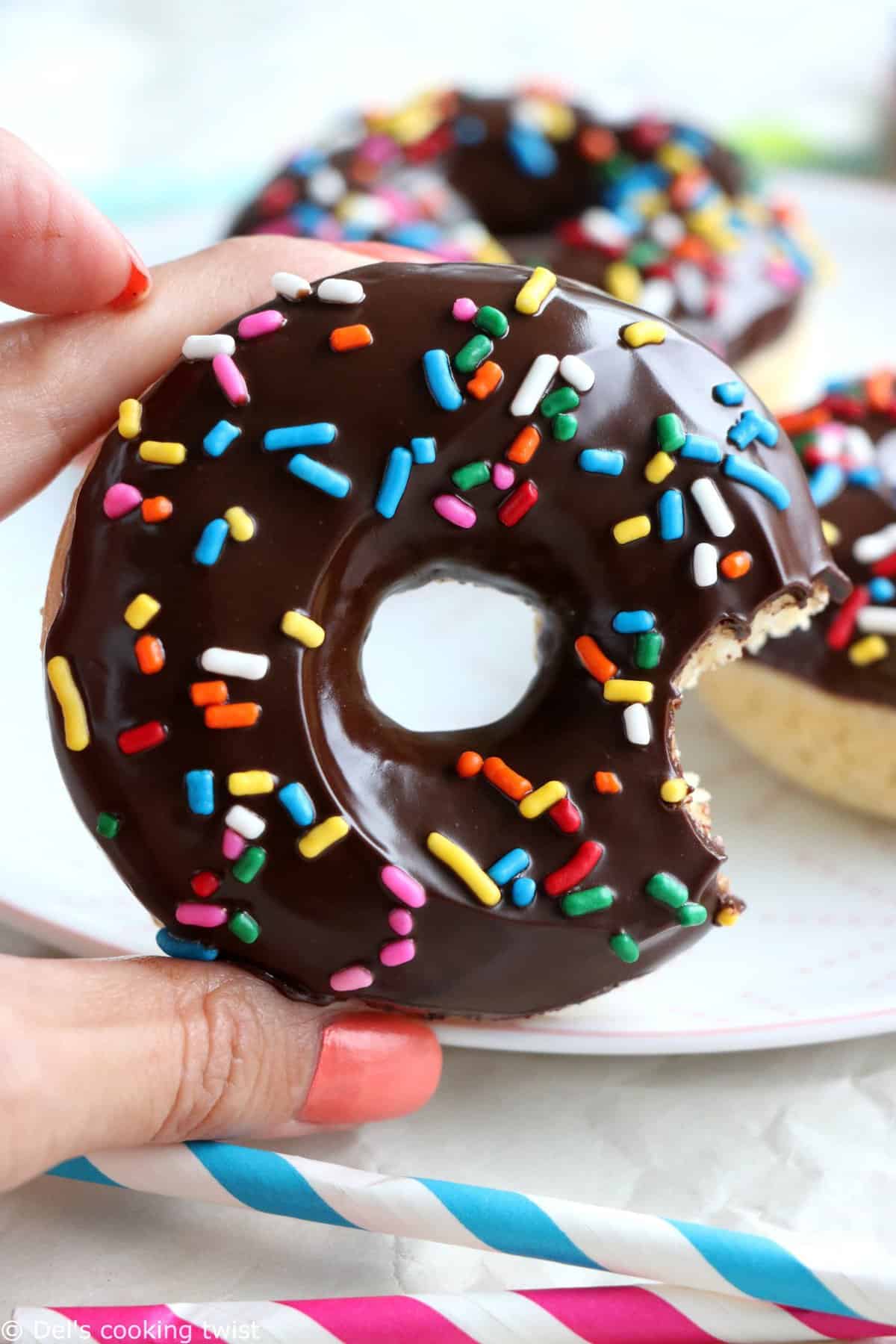 Easy Chocolate Frosted Donuts