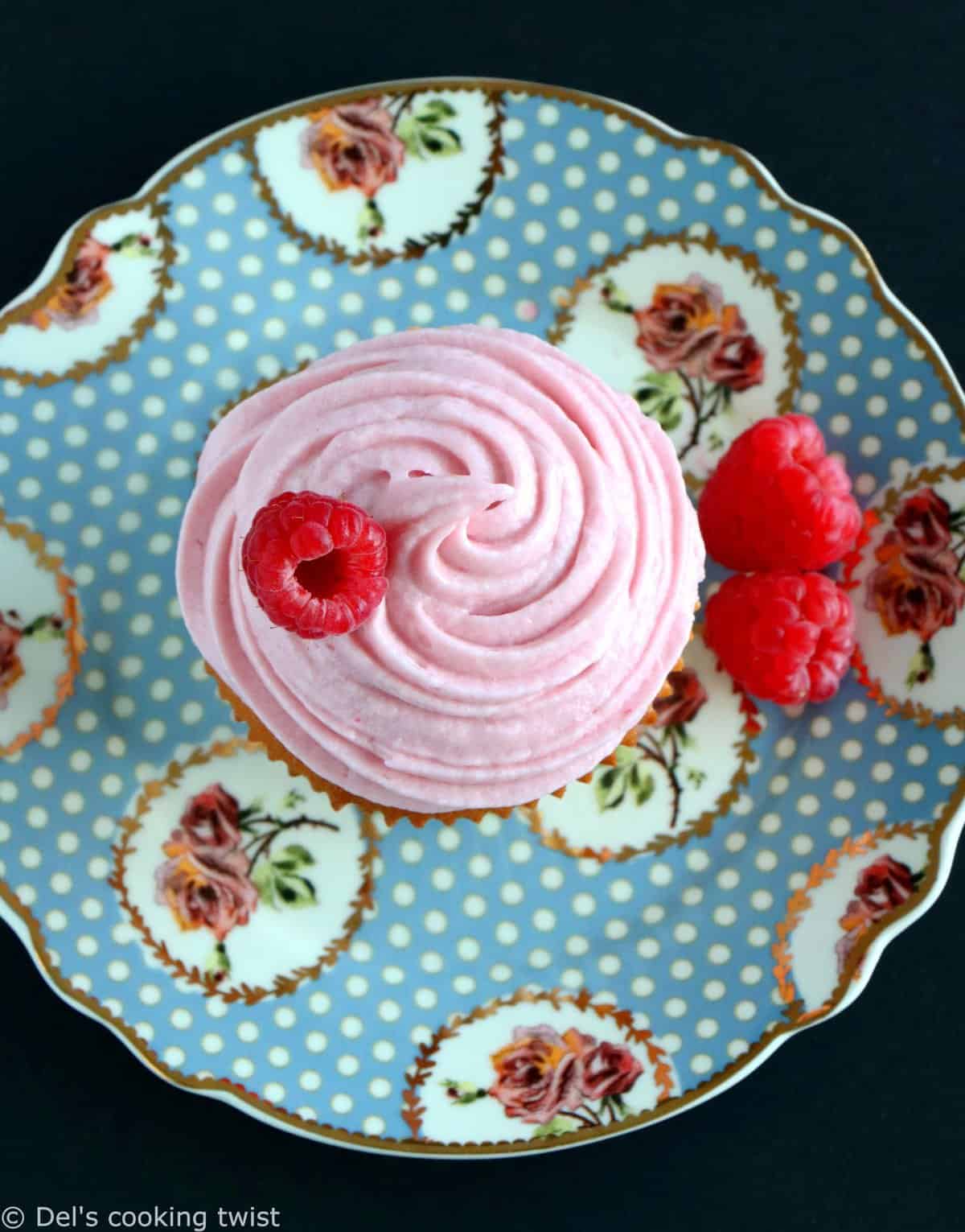 Raspberry Rosewater Cupcakes