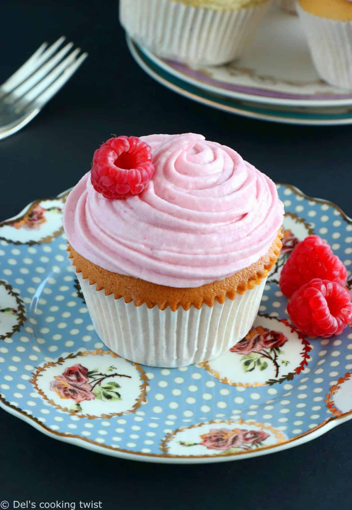 Raspberry Rosewater Cupcakes