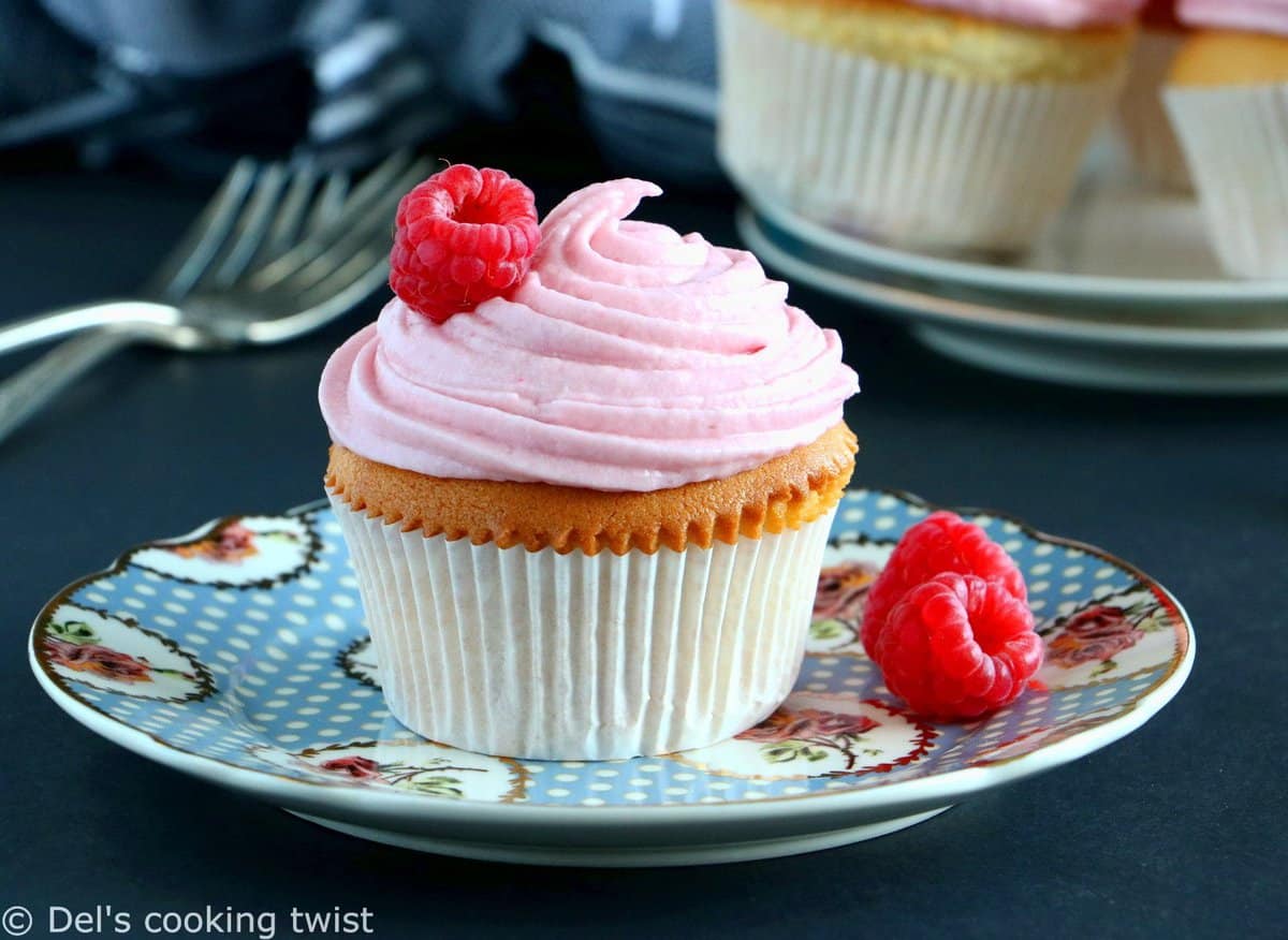 Raspberry Rosewater Cupcakes