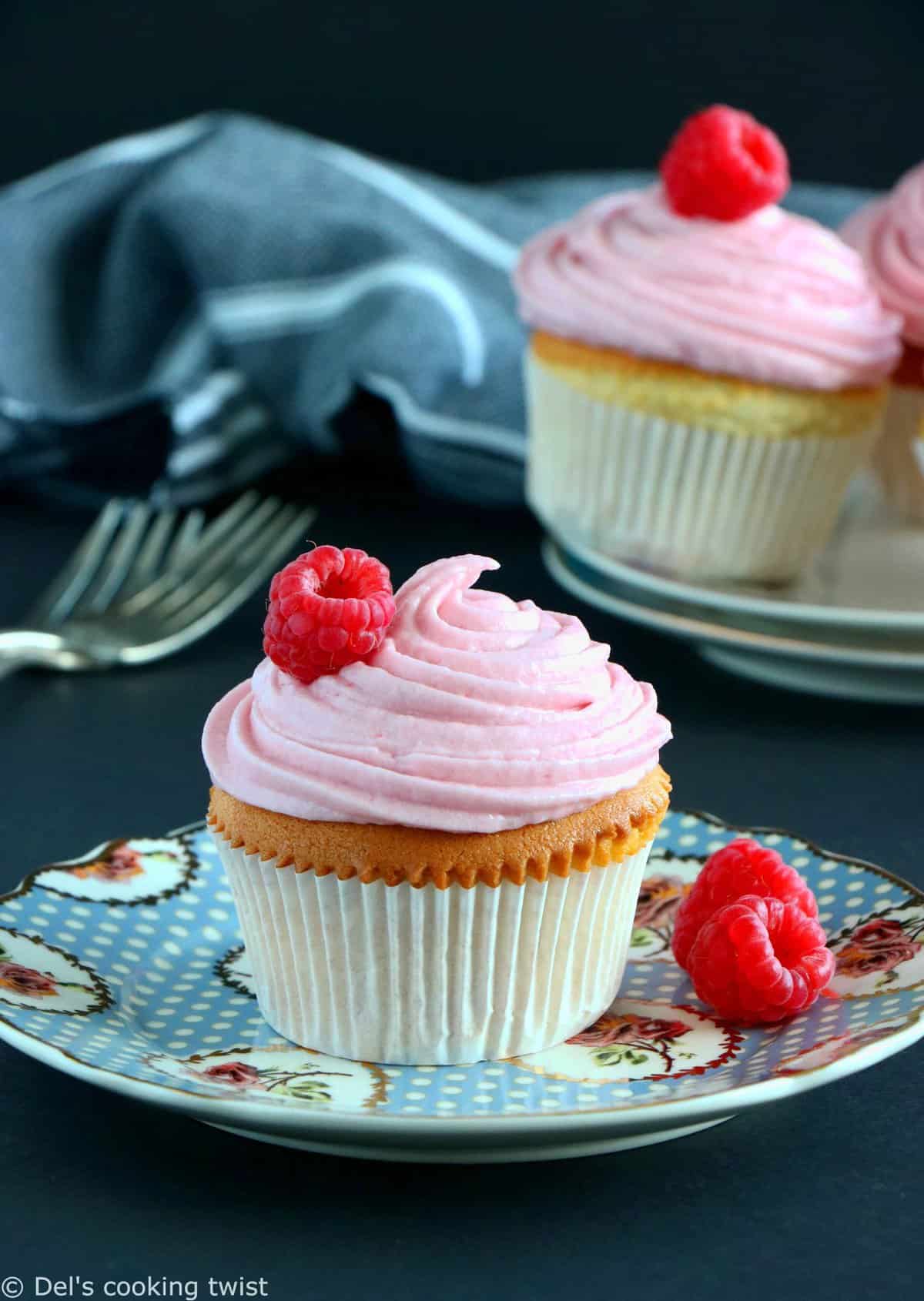 Raspberry Rosewater Cupcakes