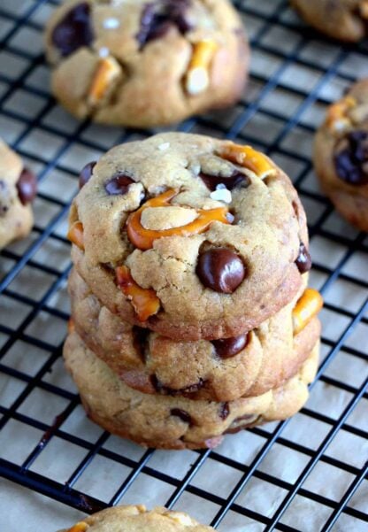 Salted Pretzel Chocolate Chip Cookies