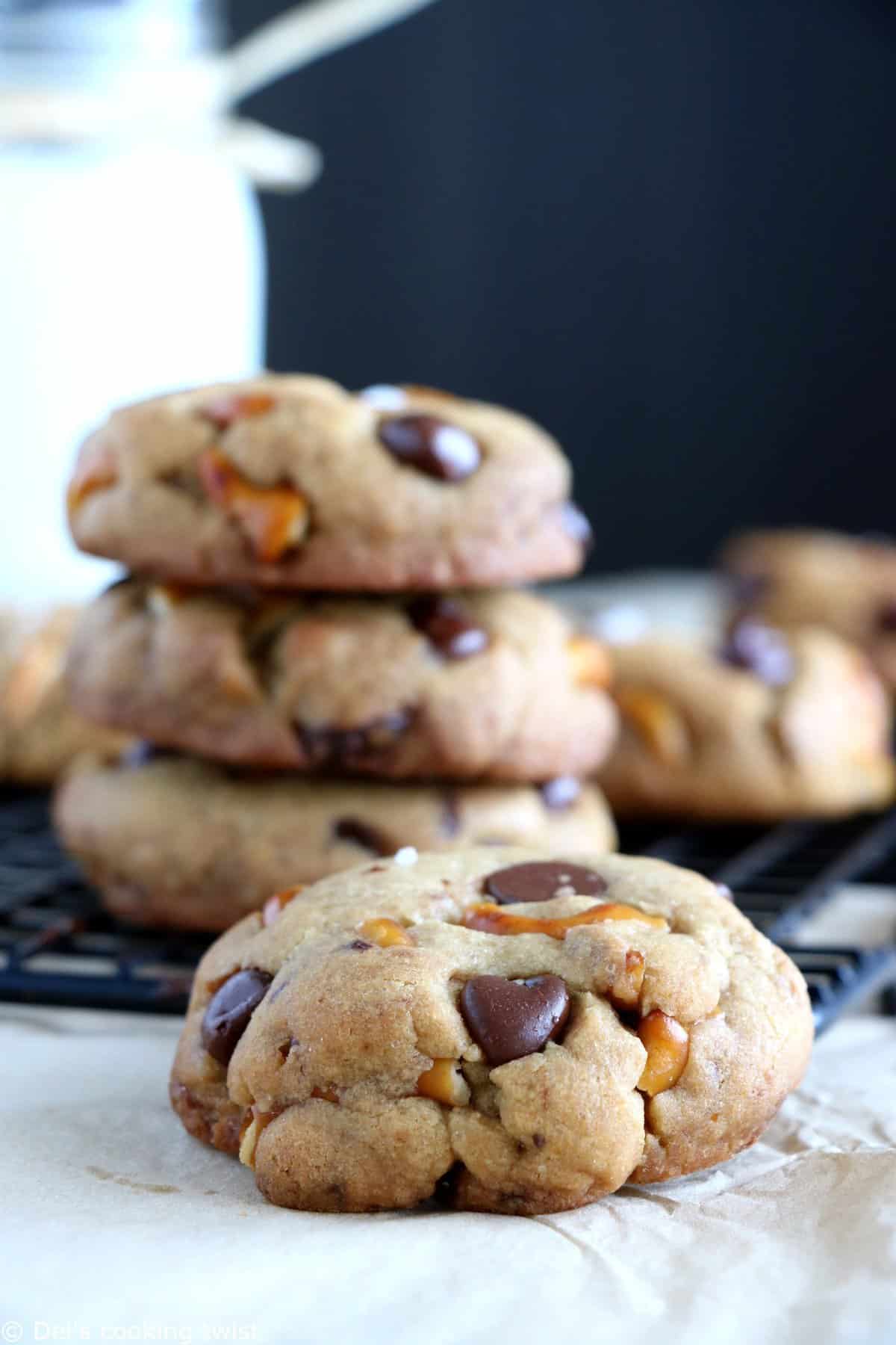 Salted Pretzel Chocolate Chip Cookies