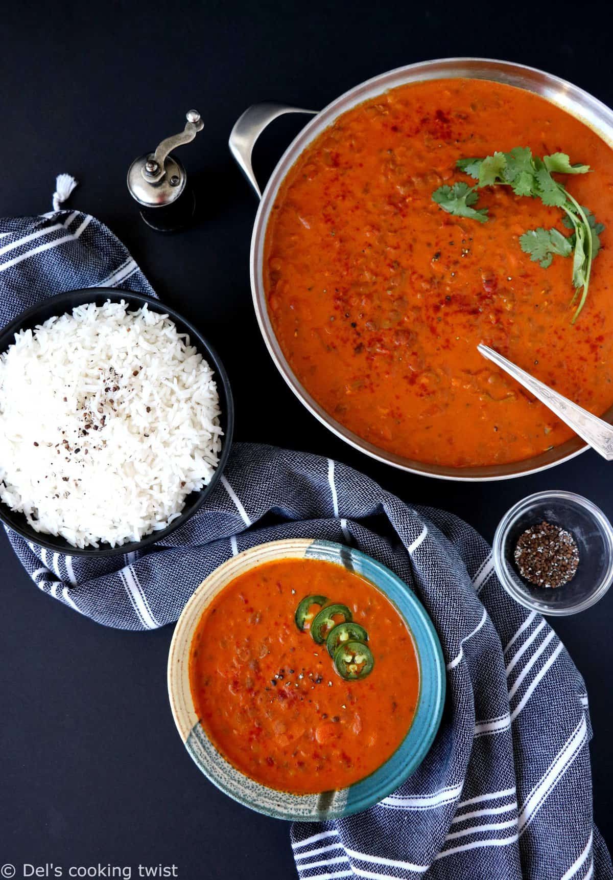 Curry crémeux de lentilles au lait de coco (vegan, sans gluten)