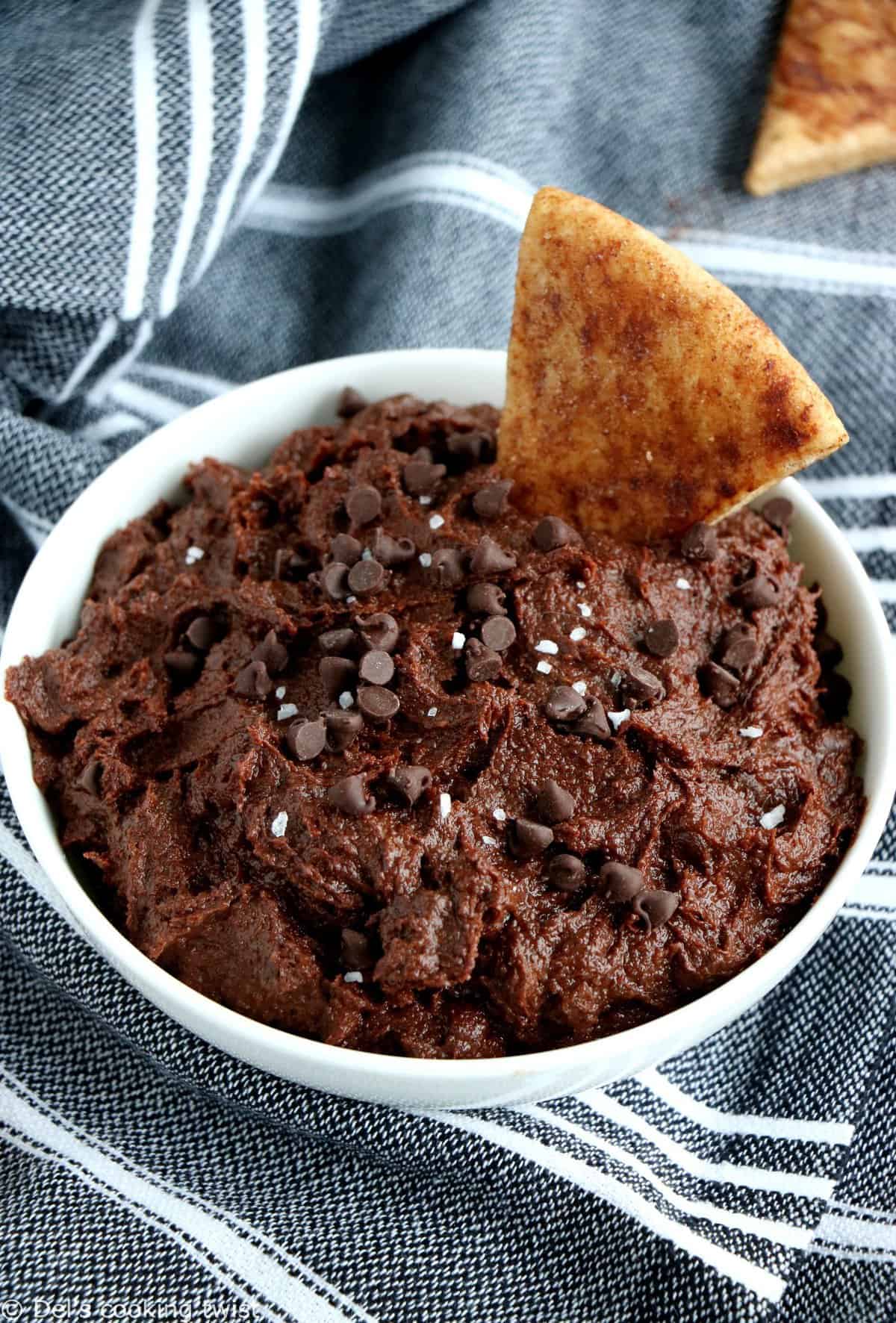 Eggless Brownie Batter Dip with Cinnamon Pita Chips