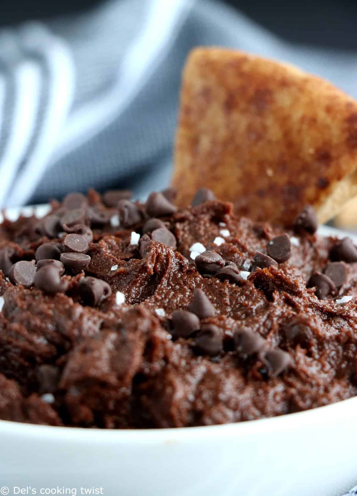 Eggless Brownie Batter Dip with Cinnamon Pita Chips