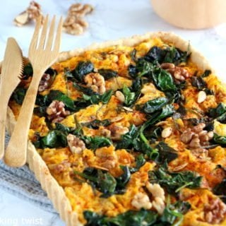 Pumpkin Spinach Goat Cheese Quiche