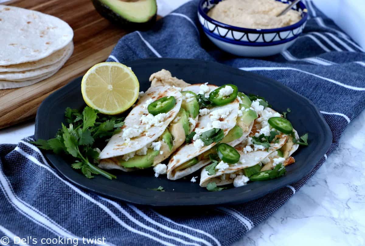 Avocado Hummus Quesadillas