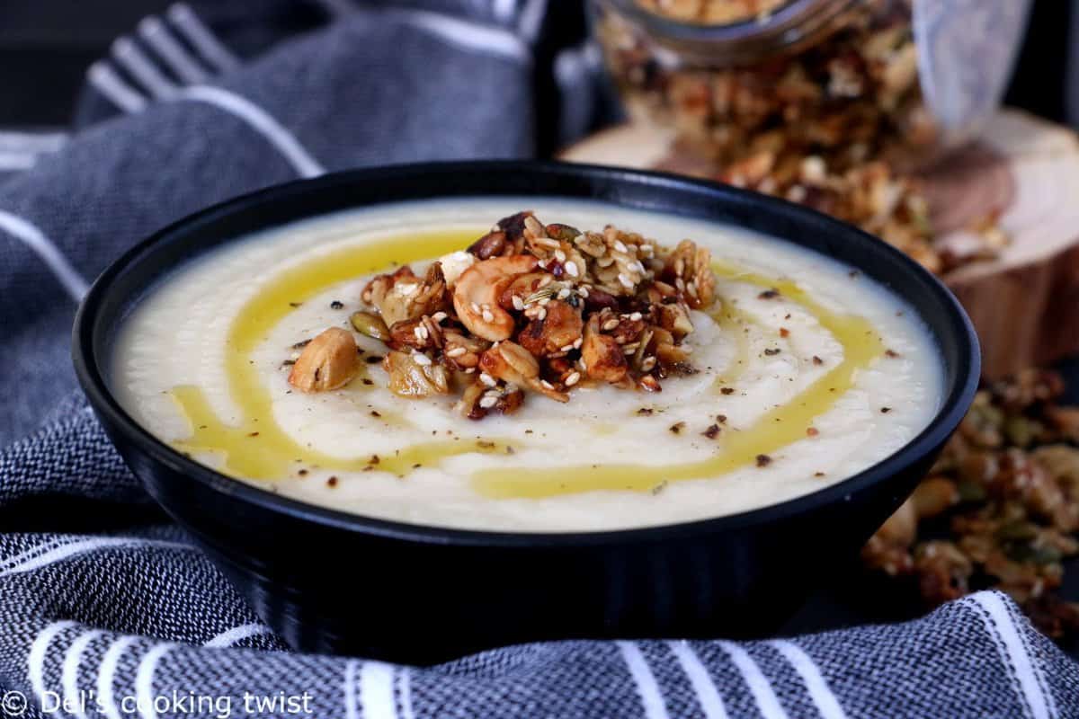 Celeriac Soup with Savory Grain-Free Granola - Wu Haus