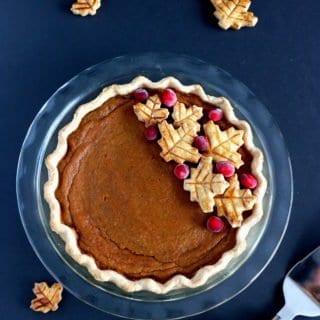 This classic pumpkin pie recipe features a flaky pie crust and a smooth pumpkin filling bursting with pumpkin spice flavors. Using wholesome ingredients only, it's the ultimate Thanksgiving dessert!