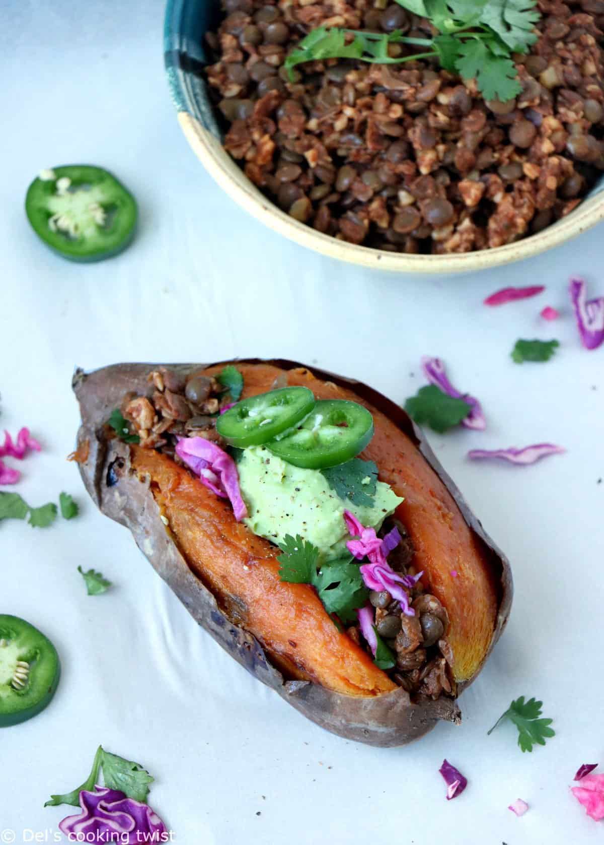 Vegan Taco Stuffed Sweet Potatoes