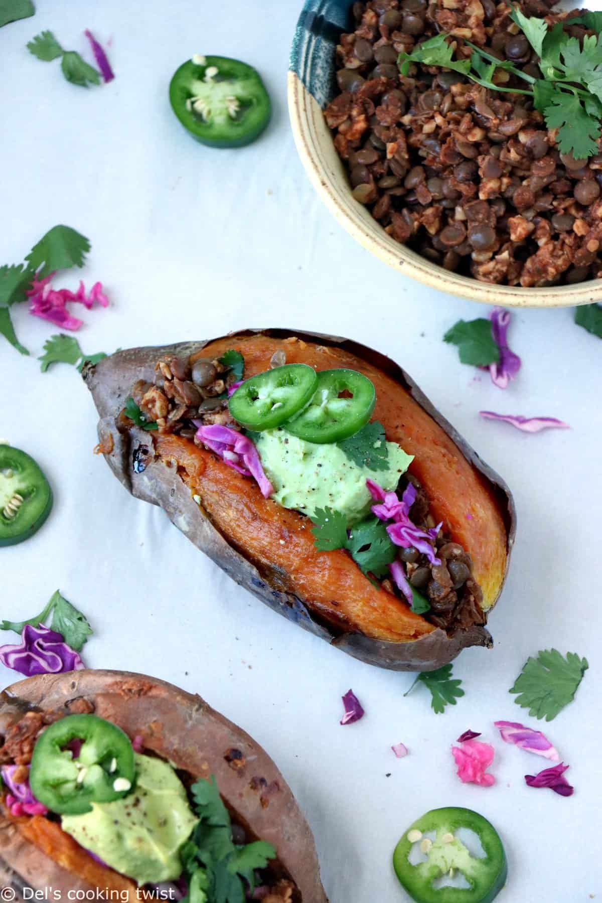 Vegan Taco Stuffed Sweet Potatoes