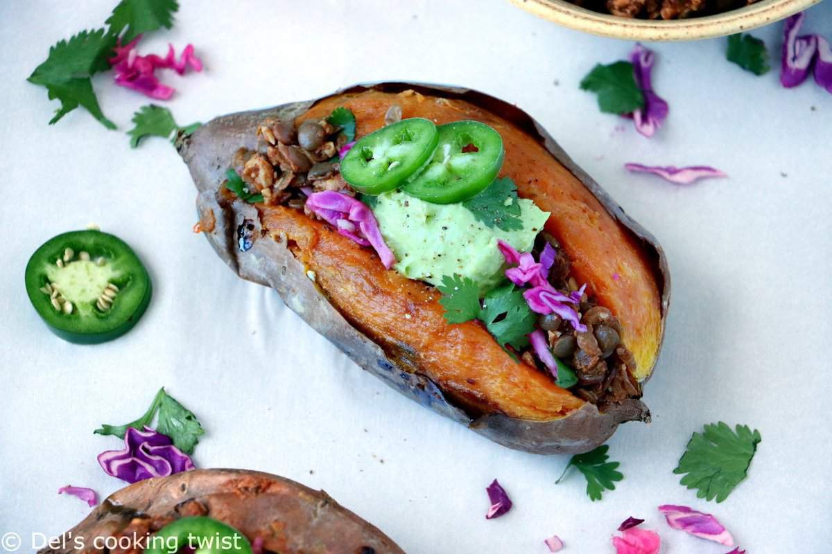 Vegan Taco Stuffed Sweet Potatoes