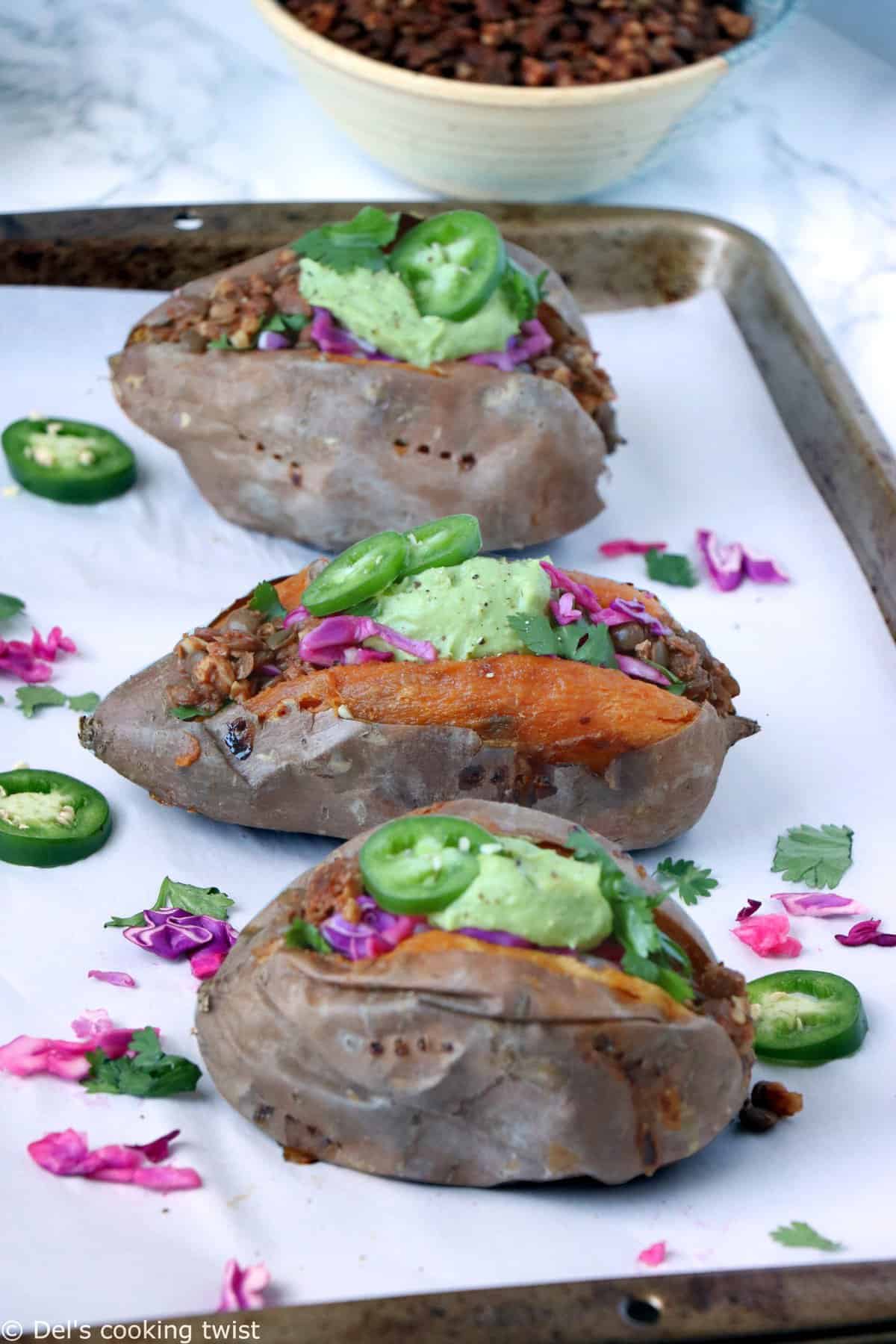 Vegan Taco Stuffed Sweet Potatoes