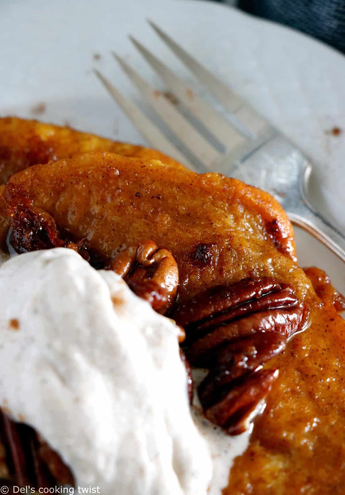 Vegan Pumpkin French Toast with Chai Whipped Cream