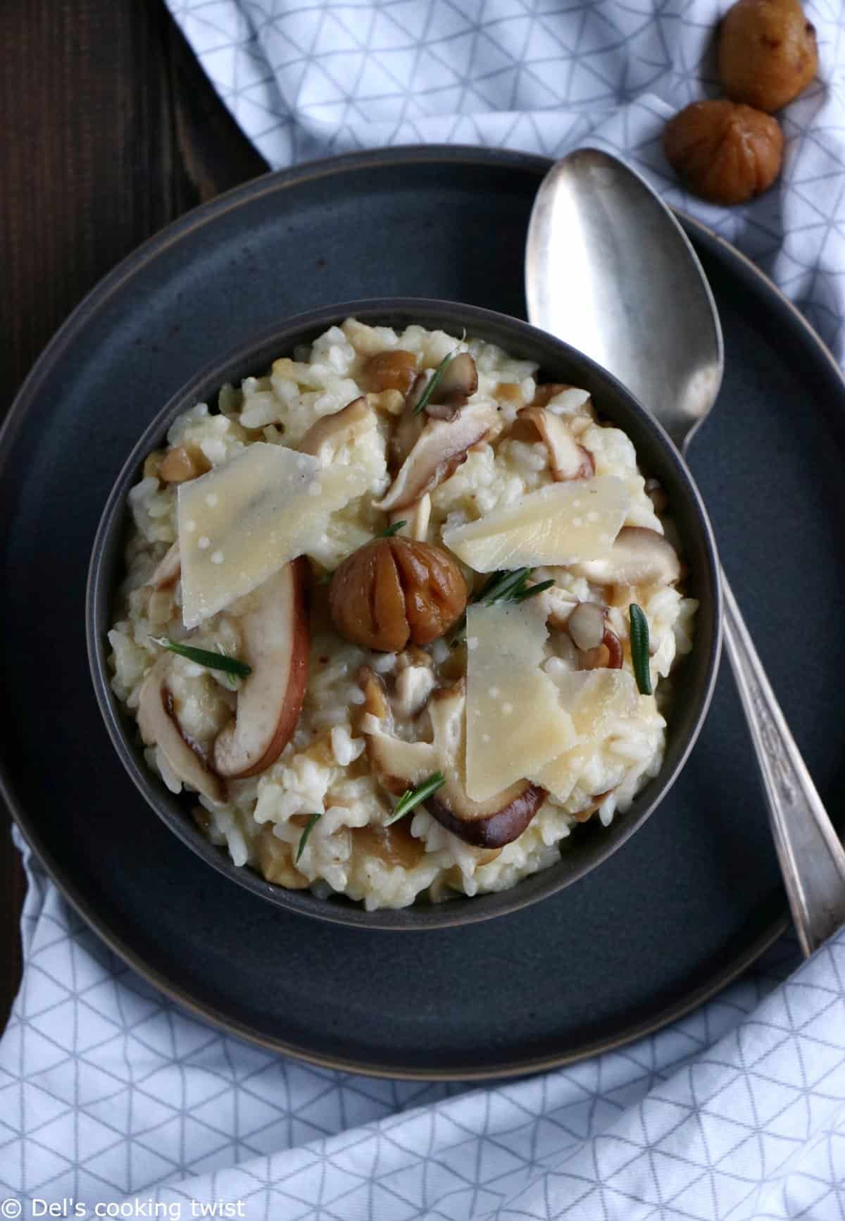 Shiitake Mushroom and Chestnut Risotto Del's cooking twist